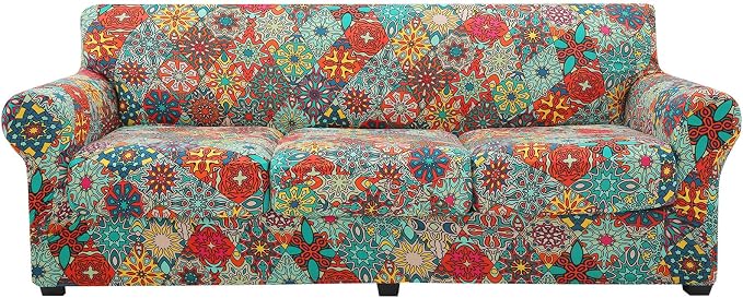 hyha Couch Cover, Floral Pattern, 4 Pieces, Sofa Slipcovers, by hyha