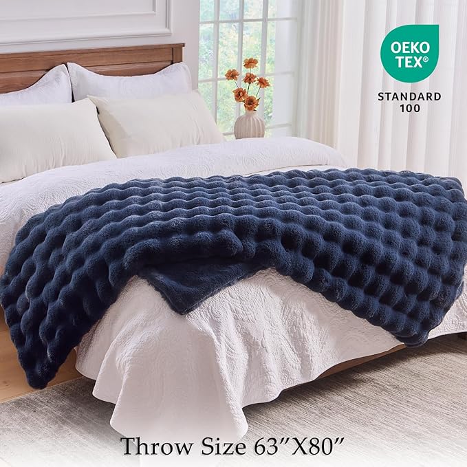 BENVWE Fluffy Faux Fur Throw Blanket - Image 2
