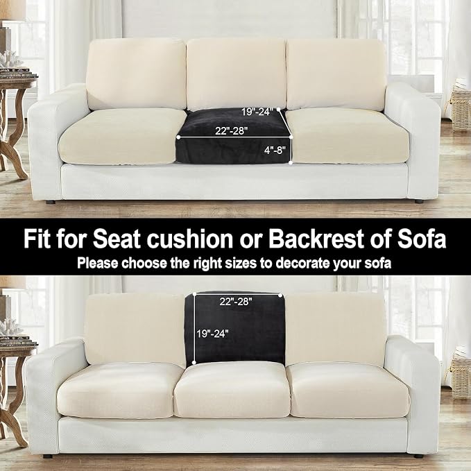 NAISI Couch Cushion Covers 1 Piece Velvet Stretch Sofa Seat Covers or Backrest - Image 4