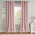 MIULEE Velvet Curtains Baby Pink Elegant Grommet Thermal Insulated Soundproof by MIULEE