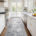 3x8 Washable Kitchen Runner Rug – Abstract Non-Slip Mat by Puino