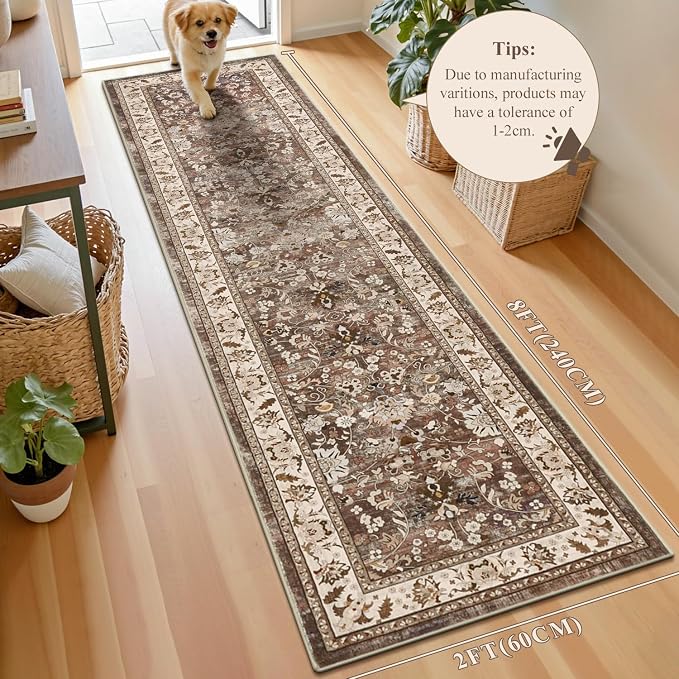 LOKHOM Washable Runner Rug, 2x8 Non Slip Vintage Hallway Runner Rug - Image 2