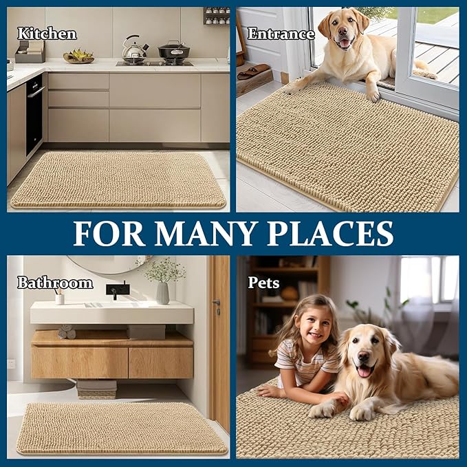OLANLY Dog Door Mat for Muddy Paws 47x20, Absorbs Moisture and Dirt, Absorbent - Image 8