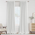 Guken 100% Blackout Linen Curtains 110 Inch Wide by 52 Inch 2 Panels Set by Guken