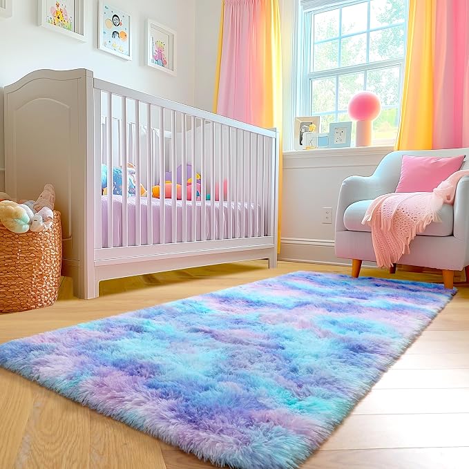 Amdrebio Purple Rainbow 2x6 Runner Area Rugs - Image 9
