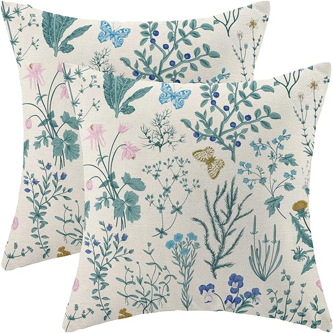 AEIOAE Spring Pillow Covers 20x20 Inch Set of 2, Seasonal Floral Outdoor by AEIOAE