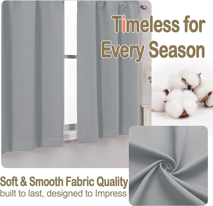 OVZME Silver Grey Blackout Curtains - Image 7