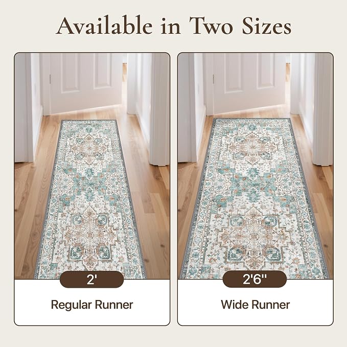 GENIMO 2‘6“x10 Runner Rugs for Hallway, Machine Washable Non Slip Vintage Rugs - Image 3