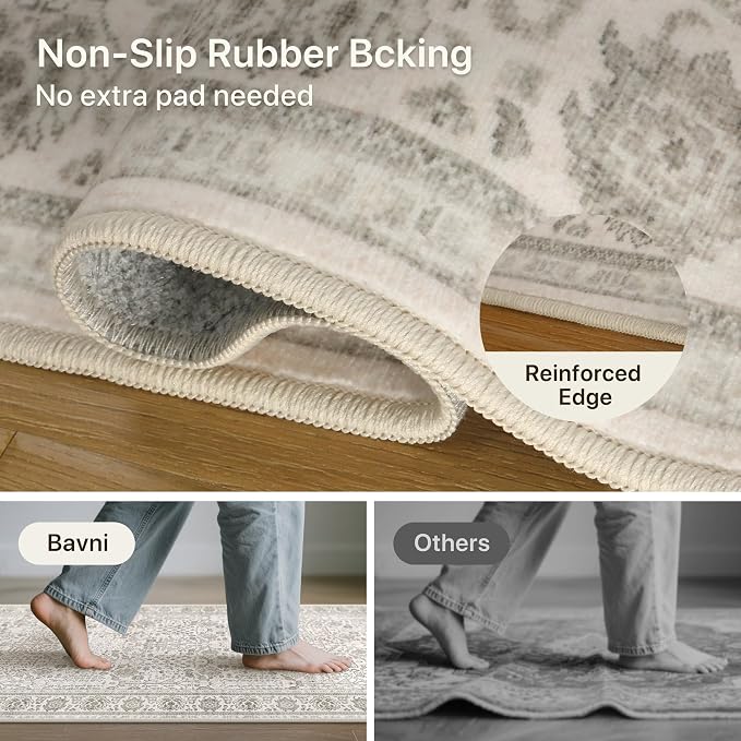 Bavni 2'6''x6 Rug Runners for Hallways, Washable Runner Rug Non Slip, Vintage - Image 5