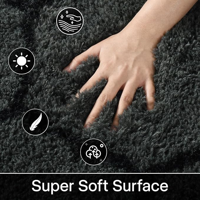Meralax Hexagon Grey Rugs for Living Room Bedroom, 5x8 Soft Area Rug Fluffy - Image 4