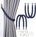 NICEEC 4 Pack Natural Cotton Rope Curtain Tiebacks Elegant Boho Style by NICEEC