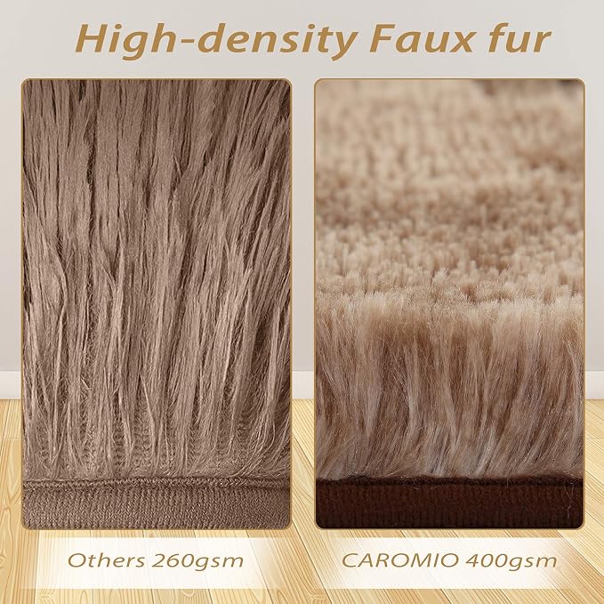 CAROMIO Fluffy Area Rugs for Living Room, Soft and Thick Faux Fur Plush Tie Dye - Image 3