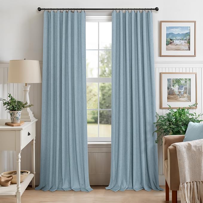 Dusty Blue Curtains for Nursery Girls Boy Bedroom 72 Inch Length 2 Panels - Image 8