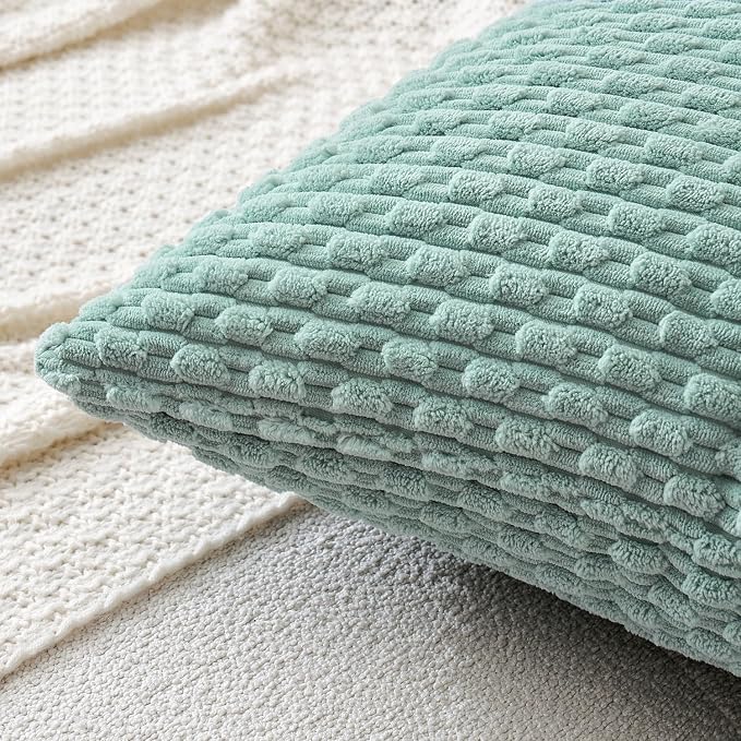 MIULEE Pack of 2 Decorative Throw Pillow Covers 18x18 Inch Soft Boho Striped - Image 2