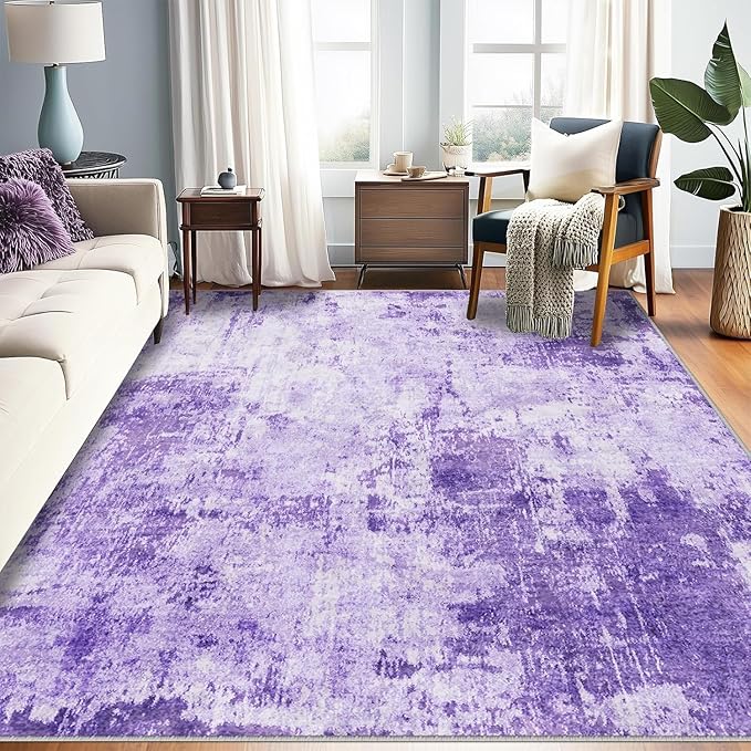 Washable Area Rugs 5'x8' Non-Slip Modern Abstract Soft by RELEANY
