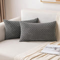 MIULEE Pack of 2 Decorative Lumbar Throw Pillow Covers 12x20 Inch Soft Boho by MIULEE