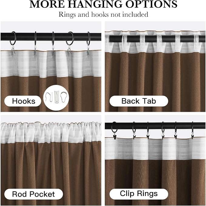 NICETOWN 108 inch Length Bronze Velvet Curtains Pair, Room Darkening Energy - Image 4