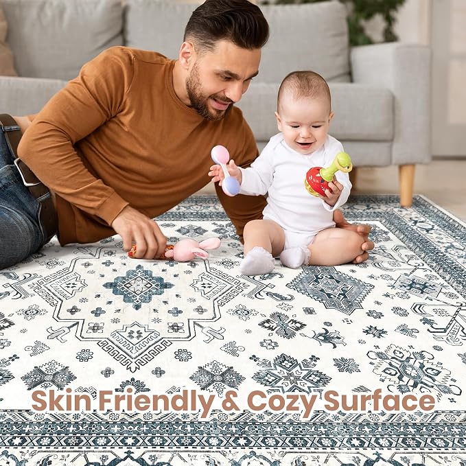 Vintage Living Room Area Rug 6x9 - Image 3