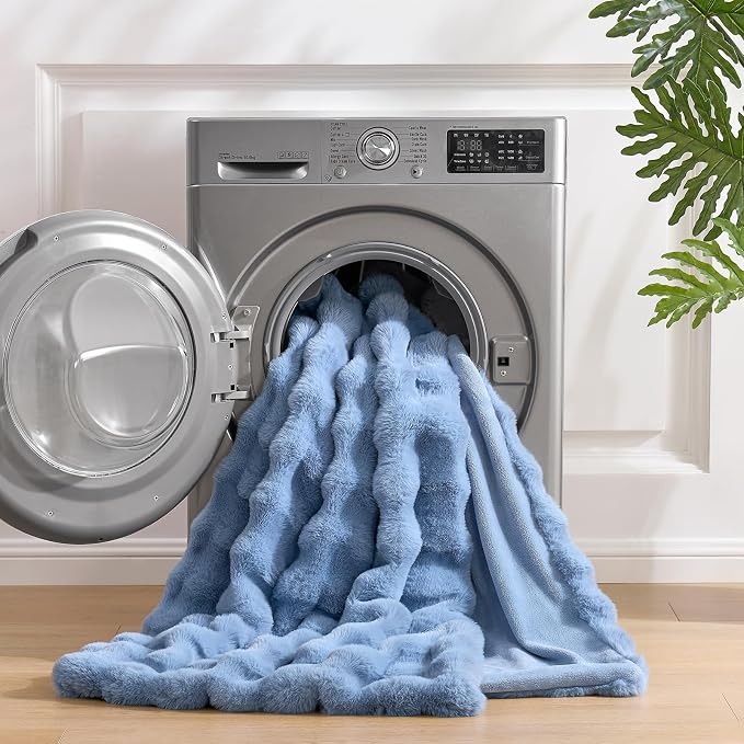 Cozy Bliss Faux Fur Bubble Throw - Image 7