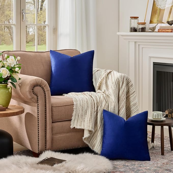 GIGIZAZA Blue Large Throw Pillow Covers - Image 3