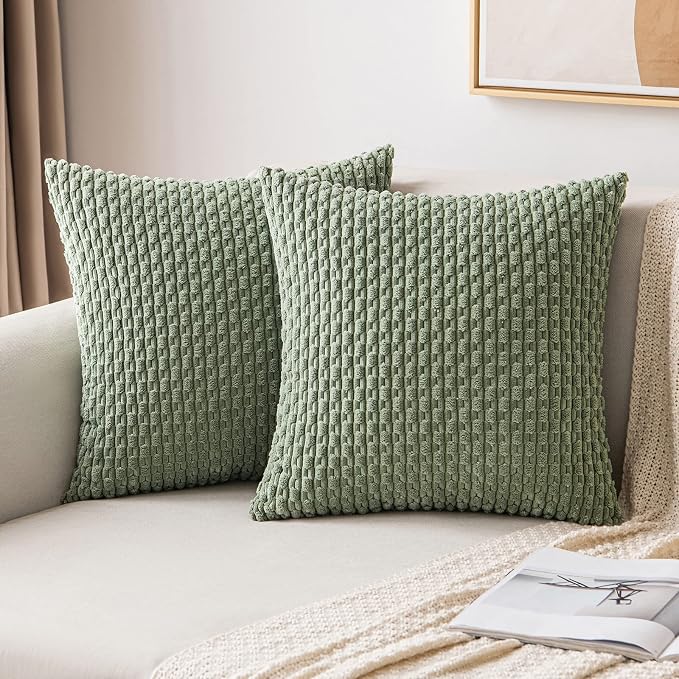 MIULEE Pack of 2 Decorative Throw Pillow Covers 20x20 Inch Soft Boho Striped - Image 7