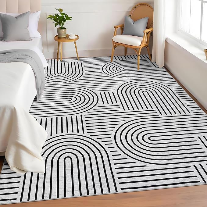 Washable Rug 3x5 Area Rugs for Living Room, Abstract Rug for Bedroom, Soft - Image 2