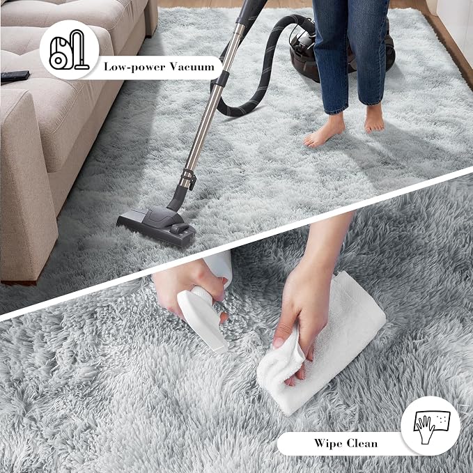 Fluffy Rug Shaggy Area Rug, Mottling Grey 2x4 Area Rugs - Image 6