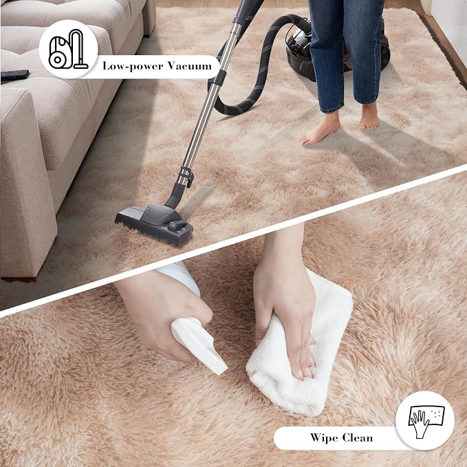 Fluffy Rug Shaggy Area Rug, Mottling Beige 2x4 Area Rugs - Image 6