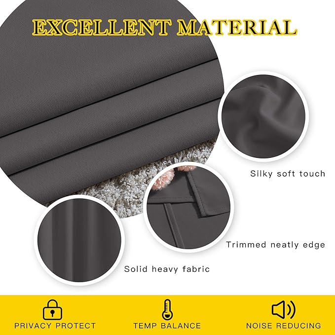 NICETOWN Bedroom Blackout Curtains 54 inch Long - Image 4