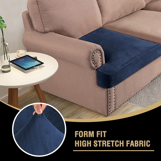 H.VERSAILTEX Stretch Velvet 2 Piece T Cushion Sofa Slipcovers - Image 6