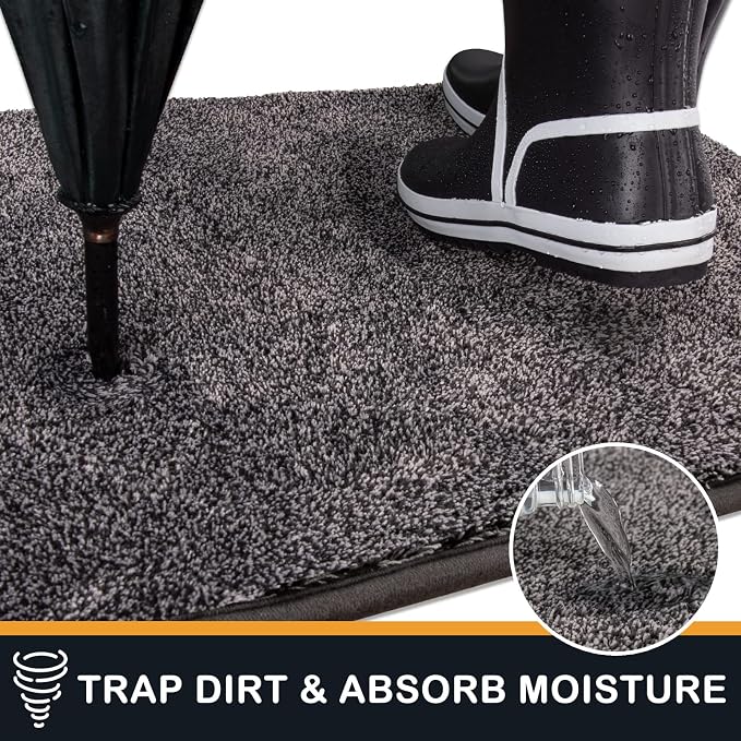 PURRUGS Dirt Trapping Door Mat 24" x 59", Non-Slip Machine Washable Entryway Rug - Image 5