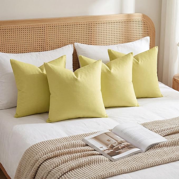 Thmyo 4-Pack 100% Cotton Comfortable Solid Decorative Throw Pillow Case - Image 4
