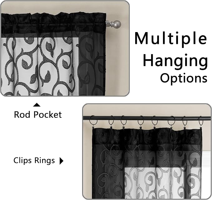 OWENIE Furman Sheer Curtains 63 inch Length - Image 4