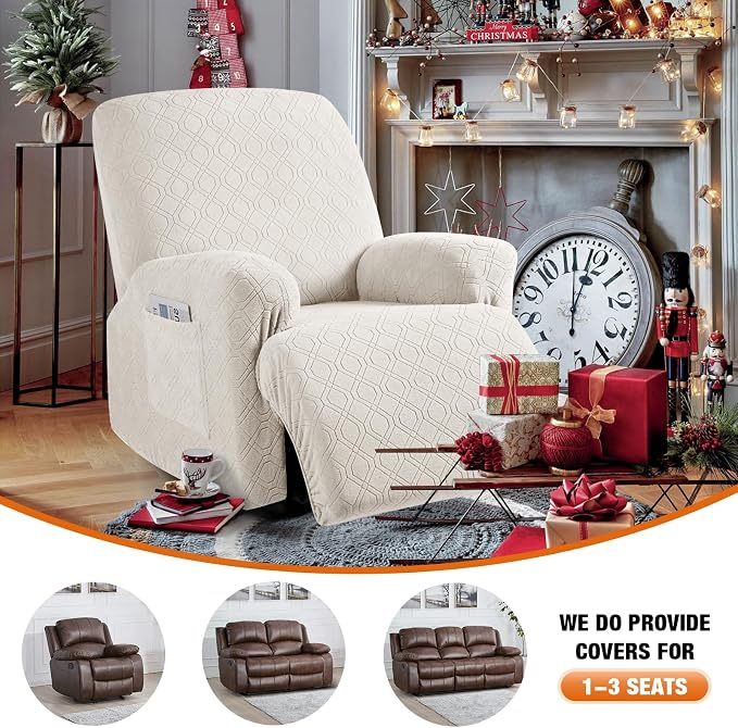VANSOFY Recliner Chair Cover, 3-Pieces Stretch Recliner Covers - Image 5