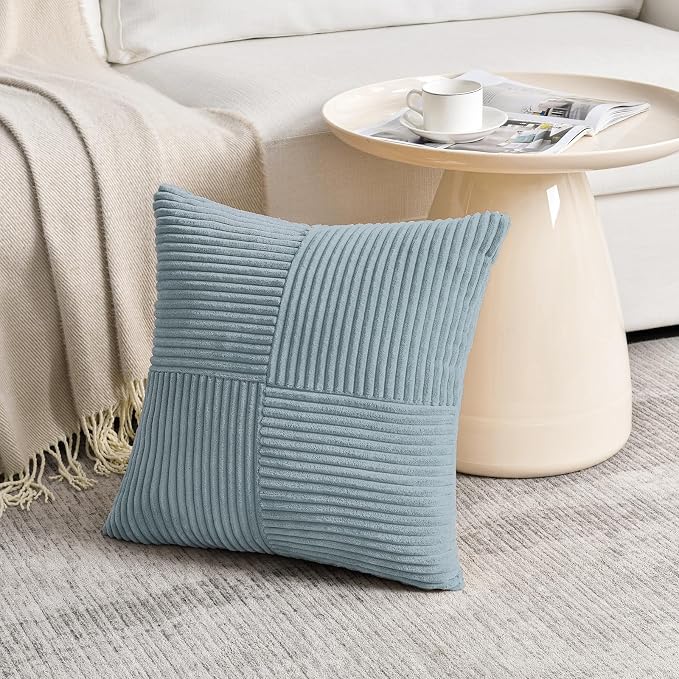 Fancy Homi Set of 2 Light Blue Decorative Throw Pillow Covers 16x16 Inch - Image 2