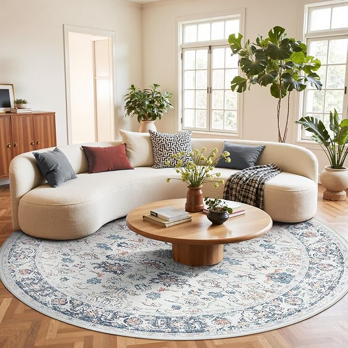 jinchan Round Rug 8ft Area Rug by JINCHAN