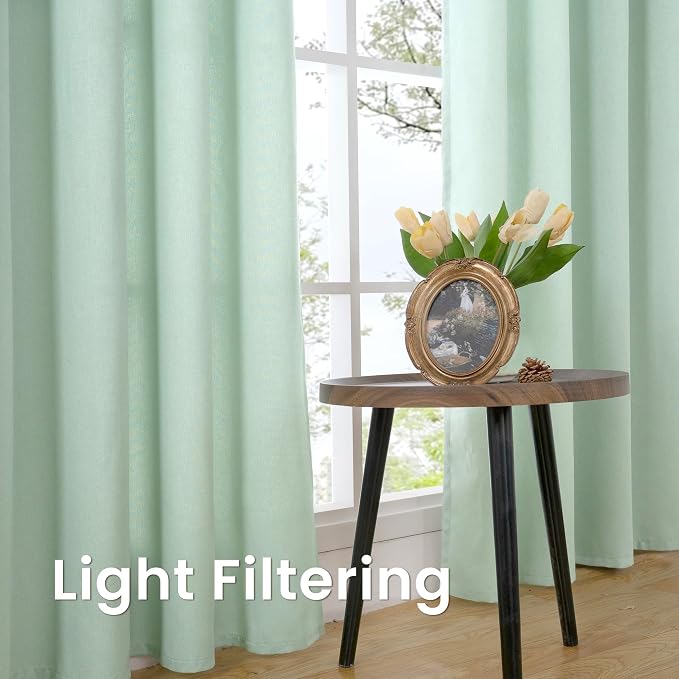 BGment Light Green Linen Curtains 84 Inches Long - Image 5