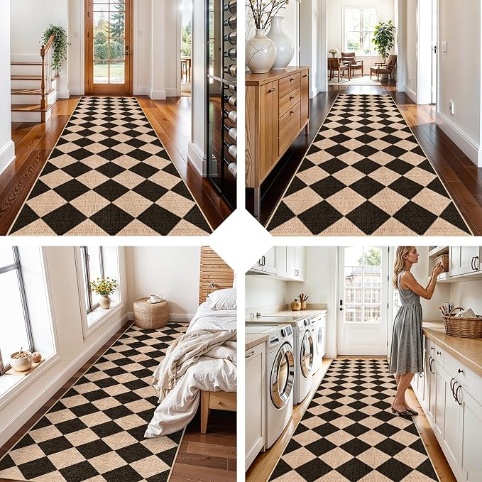 3x10 Runner Rug for Hallways: Washable Non Slip Kitchen Extra Long Jute Runners - Image 3