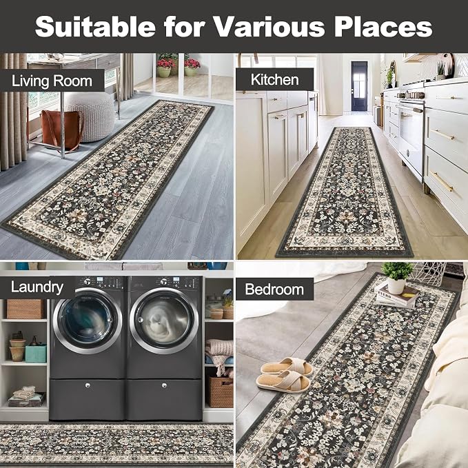 LOKHOM Washable Runner Rug, 2x8 Non Slip Vintage Hallway Runner Rug - Image 9