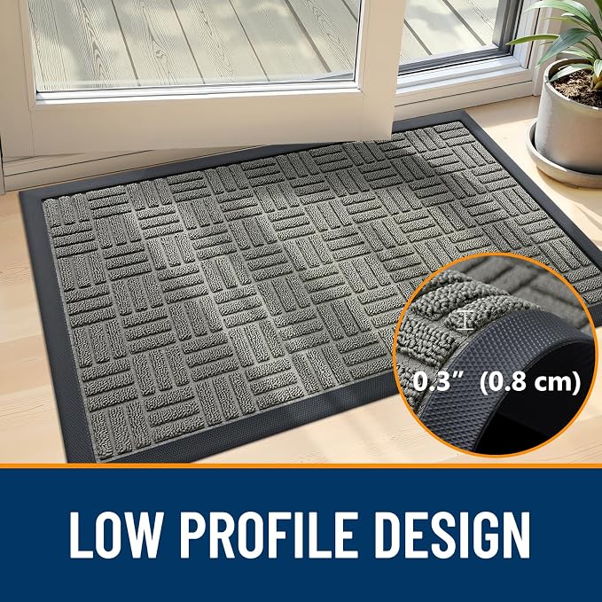 OLANLY Front Door Mat Outside Entrance 47x17, Heavy Duty Sturdy Natural Rubber - Image 5