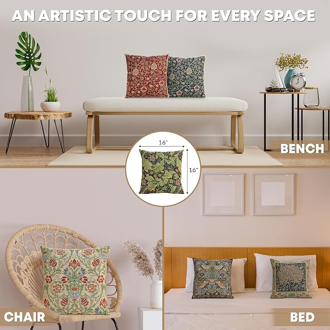 Charlotte Home Furnishings Throw Pillow Covers 16x16 in Green Leicester - Image 5