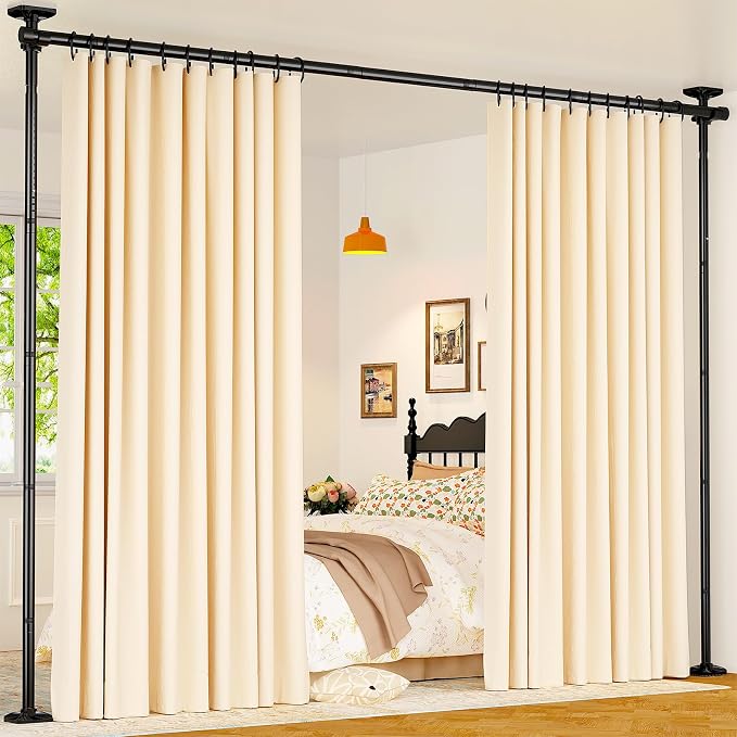 Goovilla Room Divider for Room Separation, Tension Curtain Rods No Drilling by Goovilla