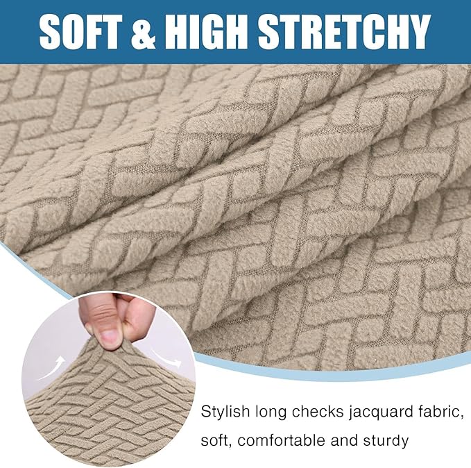 Smiry Waterproof Couch Cushion Covers, Stretch Jacquard Sectional Couch Covers - Image 7