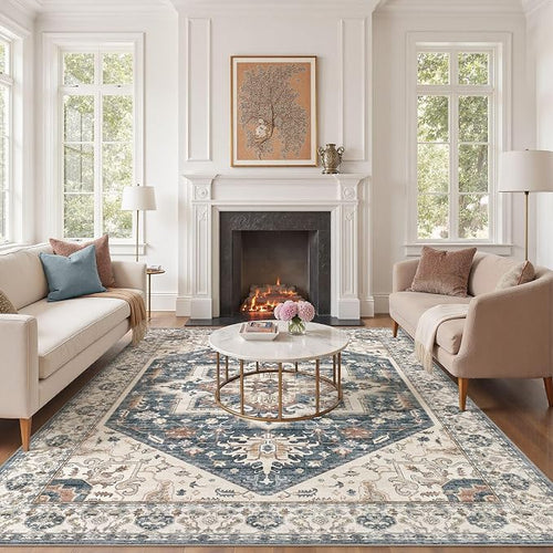 10x12 Area Rug for Living Room- Machine Washable Soft Oriental Vintage Large - Image 2
