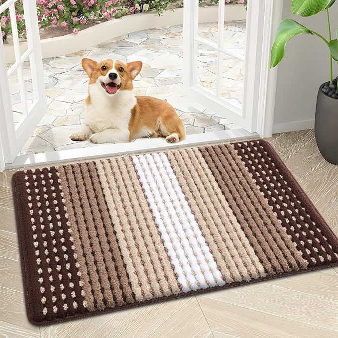Kitinjoy Indoor Outdoor Door Mat, 30x17 Non-Slip Absorbent Dirt Trapper by Kitinjoy