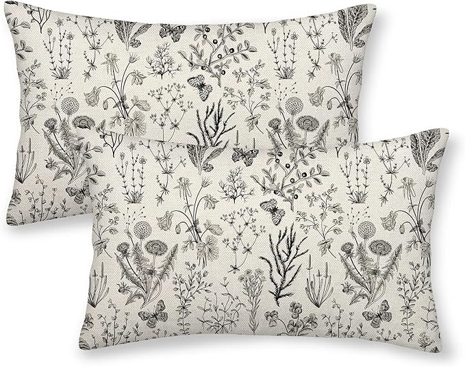 AEIOAE Spring Pillow Covers 12x20 Inch Set of 2, Seasonal Floral Outdoor by AEIOAE