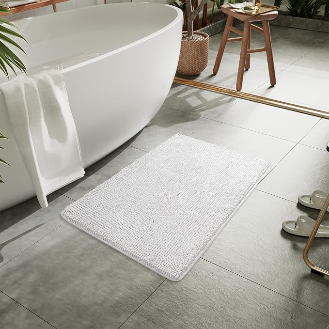 LOCHAS Luxury Bathroom Rug Shaggy Bath Mat 24 x 36 Inch, Washable Non Slip Bath - Image 2