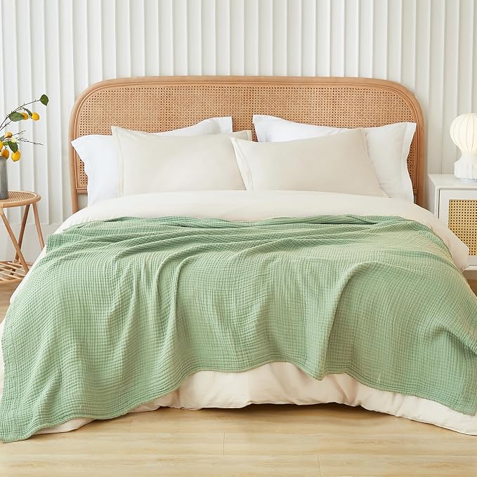 EMME Cotton Muslin King Blanket Big Oversized Bed Layering Bedspread Coverlet by EMME