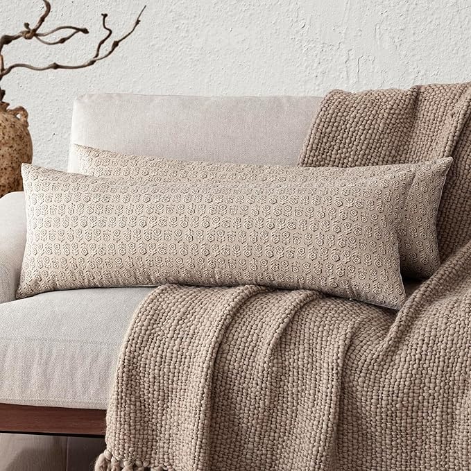 Foindtower Set of 2 Decorative Long Body Lumbar Throw Pillow Covers Vintage by Foindtower