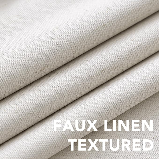 H.VERSAILTEX Sliding Door Curtains, Linen 100% Blackout Curtains Durable Thick - Image 4